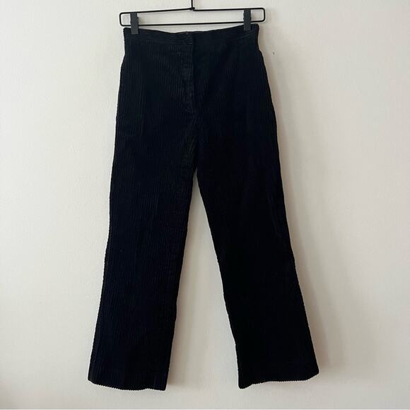 Sandro Divine Cropped Flared Corduroy Pants in Black - Picture 2 of 9